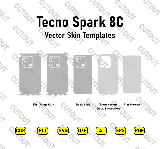 Tecno Spark 8C Vector Skin Cut Files