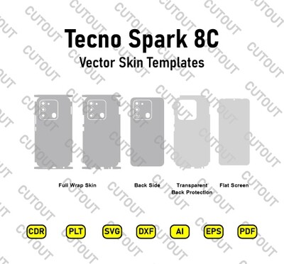 Tecno Spark 8C Vector Skin Cut Files