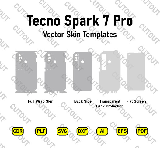 Tecno Spark 7 Pro Vector Skin Cut Files