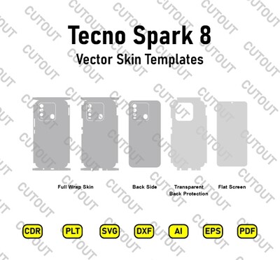 Tecno Spark 8 Vector Skin Cut Files