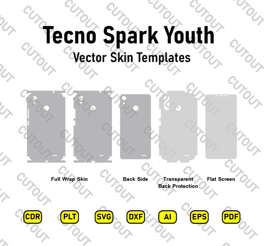 ​Archivos de corte de piel vectorial Tecno Spark Youth KA6