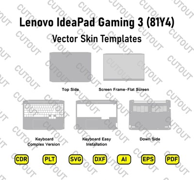 ​Lenovo IdeaPad Gaming 3 15ARH05,15IMH05 (81Y4) Vector Skin Cut-Dateien