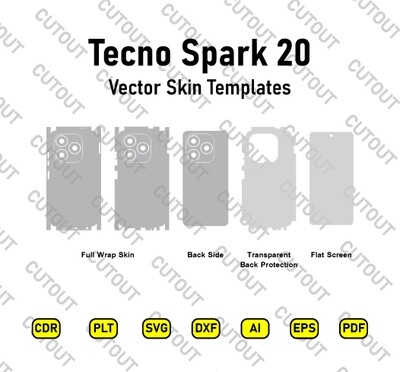 Tecno Spark 20 Vector Skin Cut Files