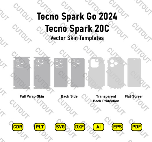 Tecno Spark Go 2024-Tecno Spark 20C Vector Skin Cut Files