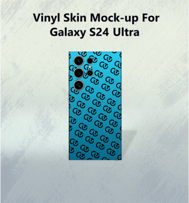​Maqueta de piel de vinilo PSD para teléfono inteligente Samsung Galaxy S24 Ultra