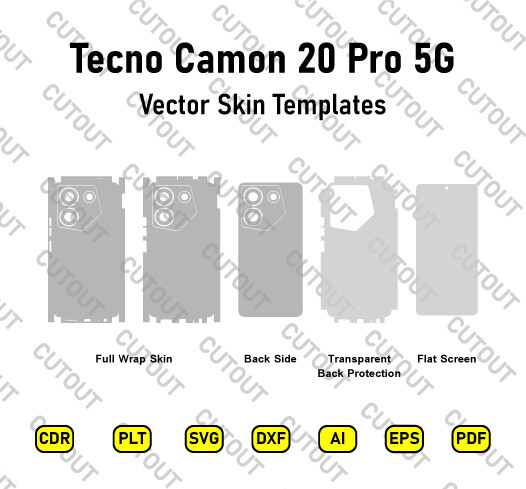 Tecno Camon 20 Pro 5G Vector Skin Cut Files