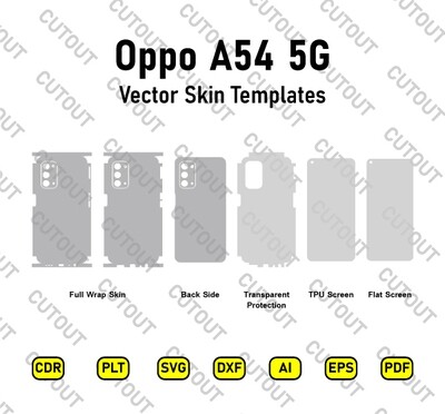 ​Archivos de corte de piel vectorial Oppo A54 5G