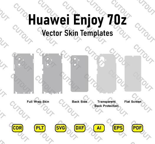 ​Archivos de corte de piel vectorial Huawei Enjoy 70z 2024