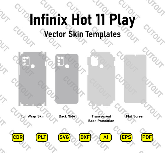 ​Archivos de corte de piel vectorial de Infinix Hot 11 Play