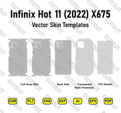 Infinix Hot 11 2022 X675 Vector Skin Cut Files