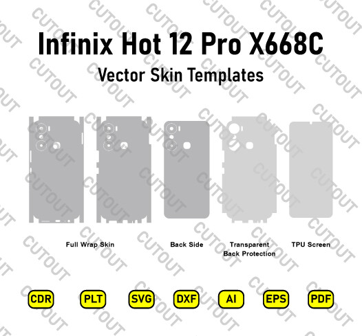 Infinix Hot 12 Pro X668C Vector Skin Cut Files