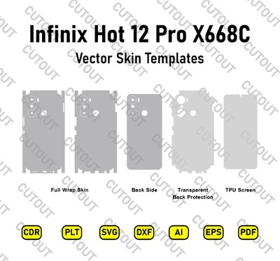 ​Archivos de corte de piel vectorial Infinix Hot 12 Pro X668C