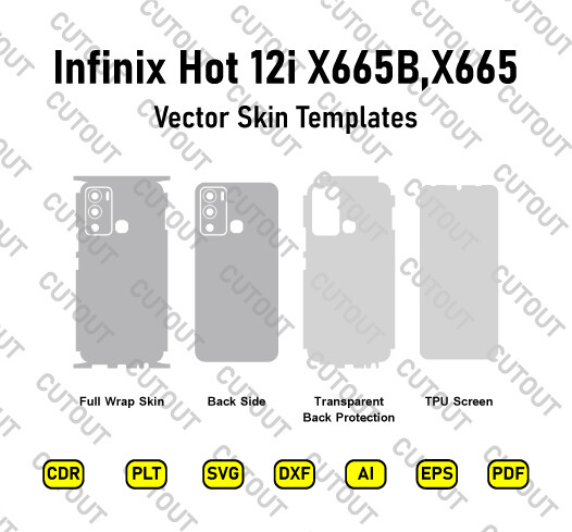 ​Archivos de corte de piel vectorial Infinix Hot 12i X665B, X665