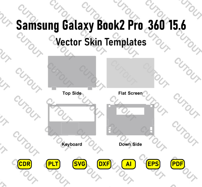 Samsung Galaxy Book2 Pro 360 2-in-1 15.6 Inch Vector Skin Cut Files
