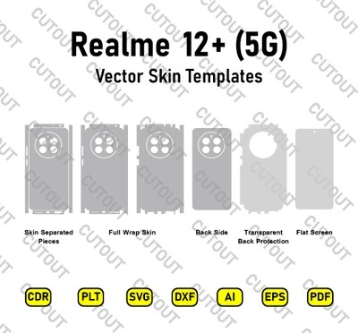 ​Archivos de corte de piel vectorial Realme 12+ 5G
