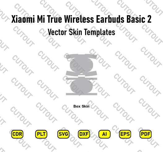 ​Archivos de corte de piel vectorial Xiaomi Mi True Wireless Earbuds Basic 2