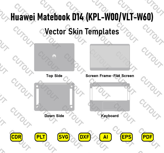Huawei Matebook D14 (KPL W00-VLT-W60) Vector Skin Cut Files