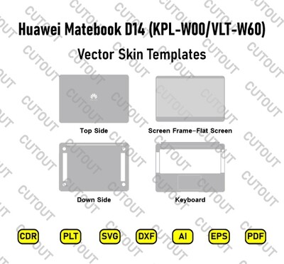 Huawei Matebook D14 (KPL W00-VLT-W60) Vector Skin Cut Files