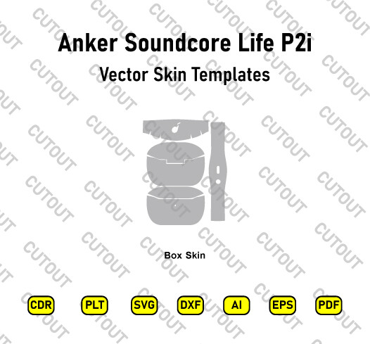 ​Archivos de corte de piel vectorial de auriculares inalámbricos Anker Soundcore Life P2i