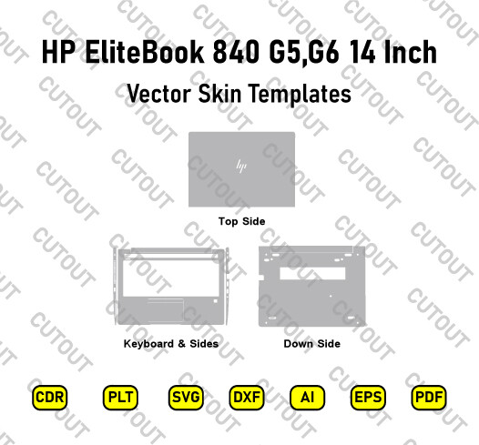 ​HP EliteBook 840 G5, G6 14 Inch Vector Skin Cut Files