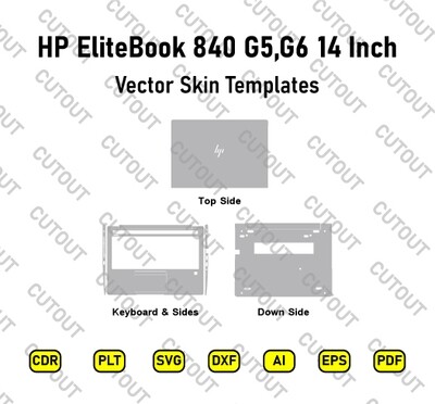 ​Archivos de corte de apariencia vectorial HP EliteBook 840 G5, G6 de 14 pulgadas​