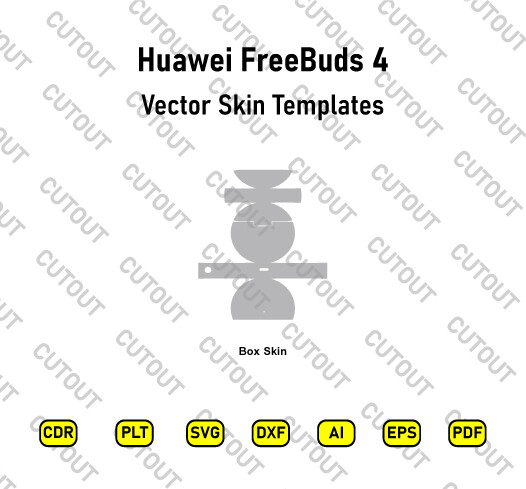 ​Archivos de corte de piel vectorial de Huawei FreeBuds 4