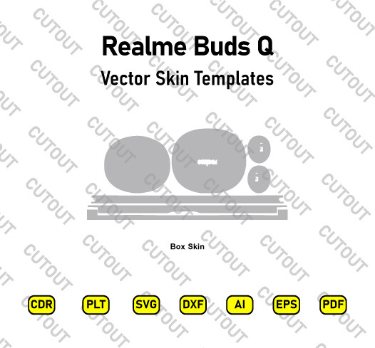 ​Archivos de corte de piel vectorial de Realme Buds Q 2020