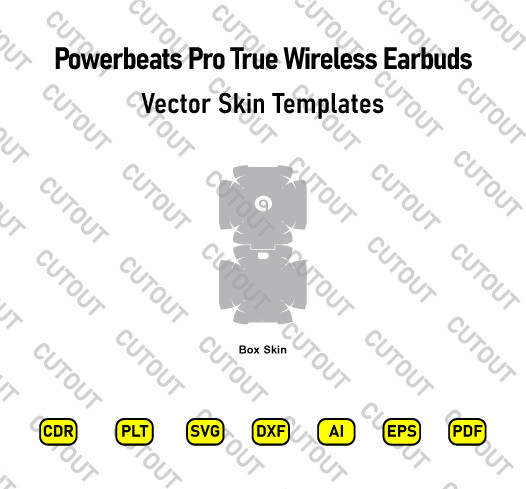​Archivos de corte de piel vectorial de auriculares inalámbricos Powerbeats Pro True