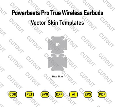 Powerbeats Pro True Wireless Earbuds Vector Skin Cut Files