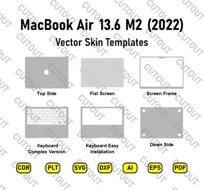 MacBook Air 13.6 M2 (2022) Vector Skin Cut Files