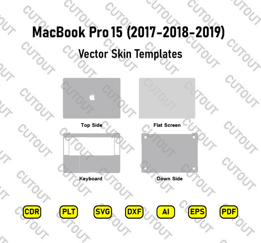 MacBook Pro 15-inch (2018 2017, 2019) Vector Skin Cut Files