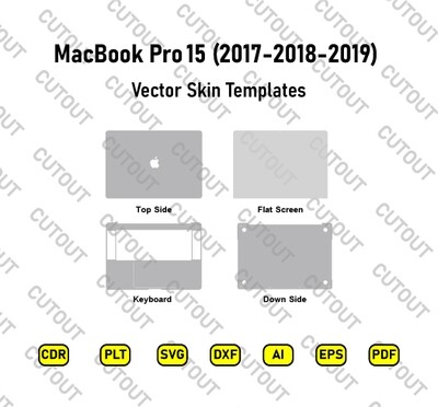 Archivos de corte de piel vectorial para MacBook Pro de 15 pulgadas (2018, 2017, 2019)