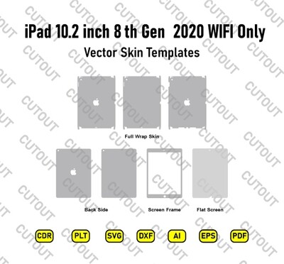 iPad 8th Gen 10.2-inch WIFI Only Vector Skin Cut Files