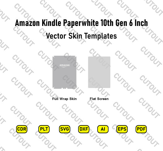 Amazon Kindle Paperwhite 10th Gen 6 Inch Vector Skin Cut Files