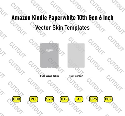 Amazon Kindle Paperwhite 10th Gen 6 Inch Vector Skin Cut Files
