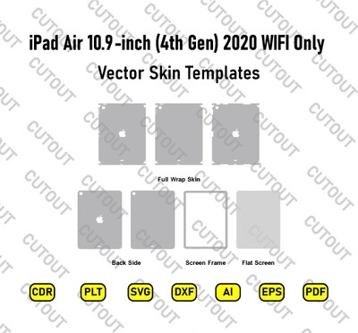 iPad Air (10.9-inch 4th generation) 2020 WIFI Only Vector Skin Cut Files