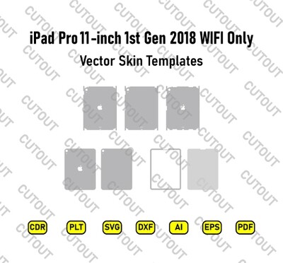 iPad Pro 11 inch, 1st gen 2018 WIFI Only Vector Skin Cut Files