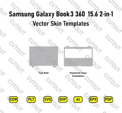 ​Archivos de corte de piel vectorial para Samsung Galaxy Book3 360 2 en 1 15.6