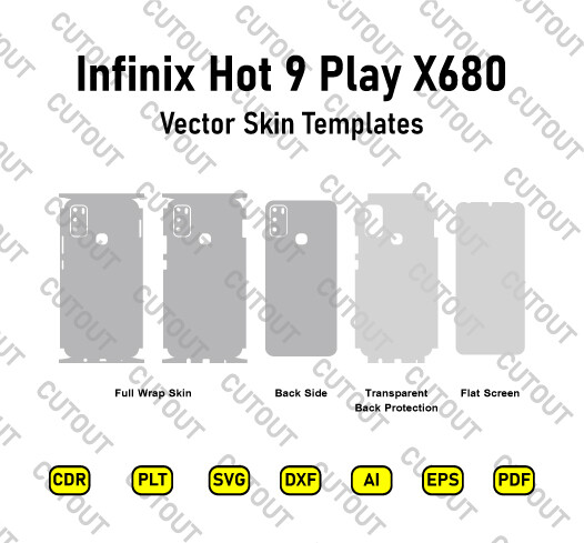 ​Archivos de corte de piel vectorial Infinix Hot 9 Play X680