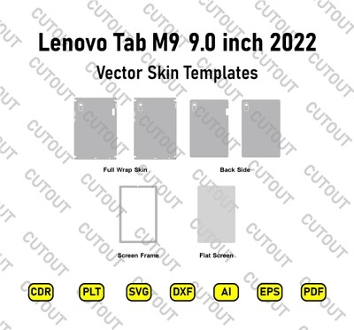 Lenovo Tab M9 9.0 inch 2022 Vector Skin Cut Files