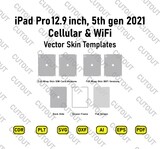 iPad Pro 12.9-inch, 5th gen 2021 Cellular &amp; WiFi Vector Skin Cut Files