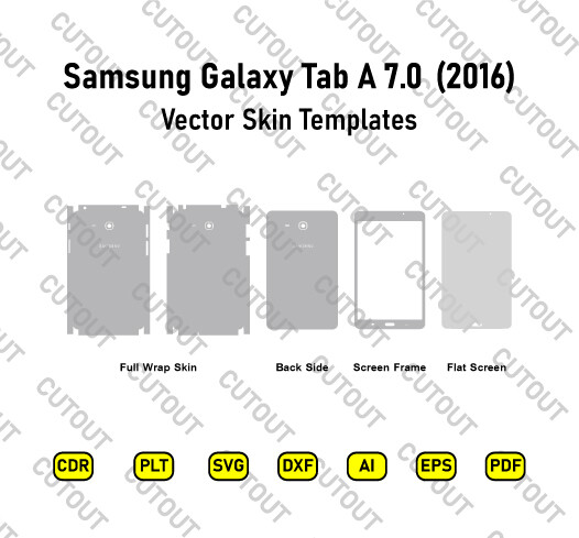 ​Archivos de corte de piel vectorial para Samsung Galaxy Tab A 7.0 (2016)