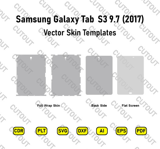 ​Archivos de corte de piel vectorial para Samsung Galaxy Tab S3 9.7 2017