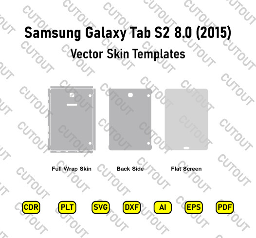 Samsung Galaxy Tab S2 8.0 2015 Vector Skin Cut Files