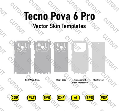​Archivos de corte de piel vectorial Tecno Pova 6 Pro