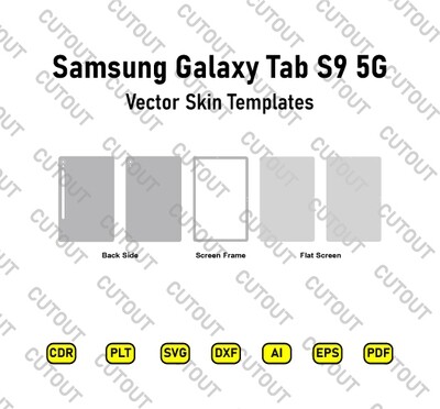 Samsung Galaxy Tab S9 5G 11 inch 2023 Vector Skin Cut Files