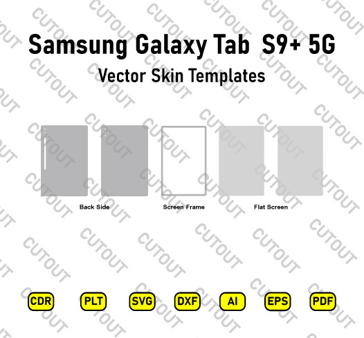 Samsung Galaxy Tab S9+ 5G 12,4 Zoll 2023 Vektor-Skin-Cut-Dateien