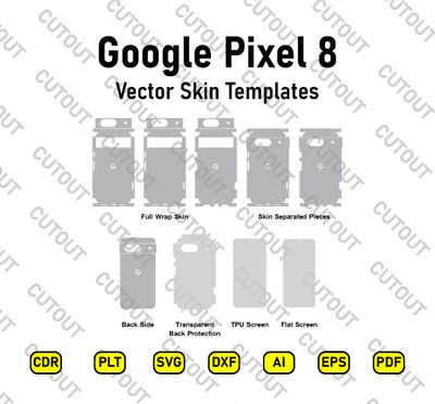 ​Archivos de corte de piel vectorial de Google Pixel 8