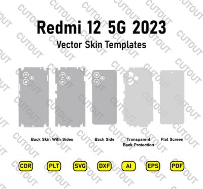 Archivos de corte de piel vectorial de Redmi 12 5G 2023