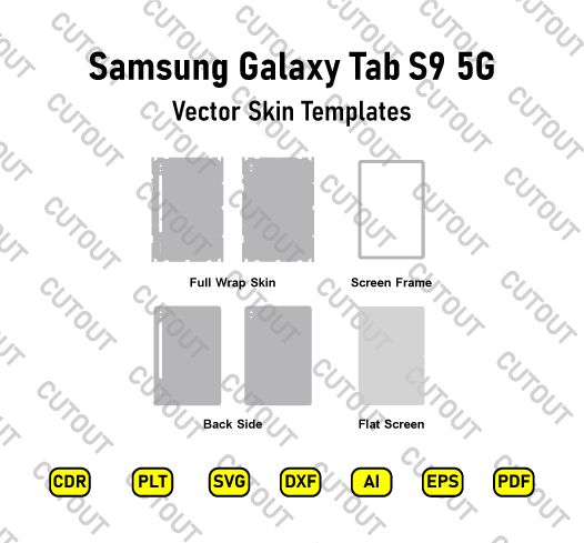 Samsung Galaxy Tab S9 5G  Vector Skin Cut Files